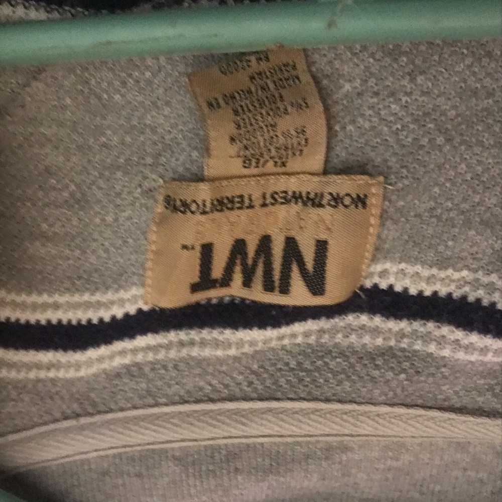 Gray and White Striped Top for Mens xl